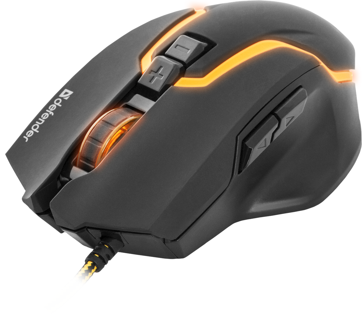 купить Мышь проводная игровая оптическая Defender Warhead GM-1750 (черный),USB, 6 кн. + колесо, 1200-3200, 4 режима разрешения мыши. Высокоточный сенсор. Стабильная работа на высоких скоростях. Широкое прорезиненное колесо прокрутки шириной 8 мм с подсветко в Алматы