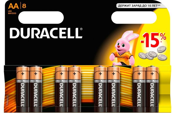 купить Батарейка DURACELL Basic AA 8шт в Алматы