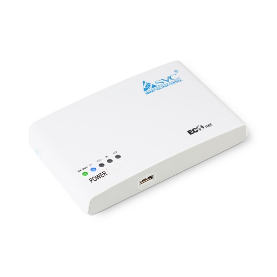 купить Источник бесперебойного питания, SVC, ECO NET 412, Мощность 12Вт., Напряжение 5В/7,5В/9В/12В (регулятор на корпусе), Батарея 8800mAH, USB-порт 1А, Время переключения режимов 0мс, Белый в Алматы