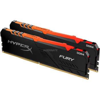 купить ОЗУ Kingston HyperX Fury RGB 64Gb (32x2)/3466MHz CL17, 1.35V, HX434C17FB3AK2/64 в Алматы