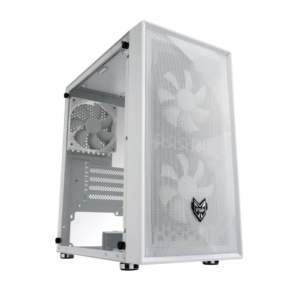 купить Компьютерный корпус FSP CST130 Basic(White), Без БП, 1xUSB3.0/2xUSB2.0, 3xFAN120, Glass, White, mATX в Алматы