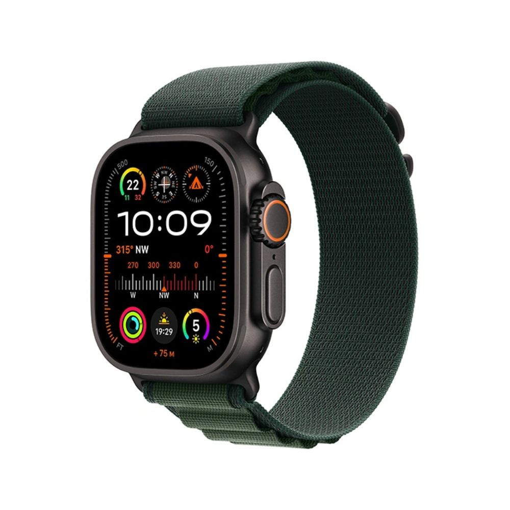 купить Смарт-часы Apple Watch Ultra 2 GPS + Cellular 49mm Black Titanium Case with Dark Green Alpine Loop - Large (MX4T3GK/A) в Алматы