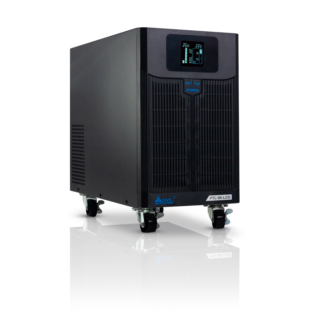 купить UPS SVC PTL-5K-LCD, 5000VA, 4000W, 4x12V/17Ah, AVR 145-275 V, USB, RJ45, Black в Алматы