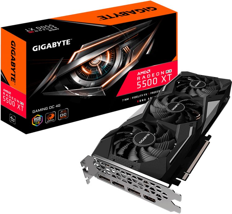 купить Видеокарта Gigabyte RADEON RX 5500 XT GAMING OC 4GB GDDR6 128bit HDMI 3xDP GV-R55XTGAMING OC-4GD в Алматы