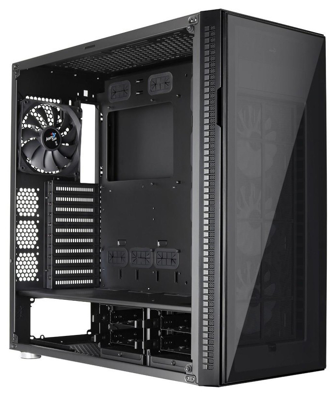 купить Компьютерный корпус, Aerocool, Quartz RGB PRO, Full Tower/ATX, USB 2*3.0/2*2.0, Контроллер для кулеров, HD-Audio Mic, Кулер 3*120 LED/ 1*140мм, Высота процессорного кулера до 185мм, Толщина 1,0 /0,8 мм, Без Б/П, Чёрный в Алматы
