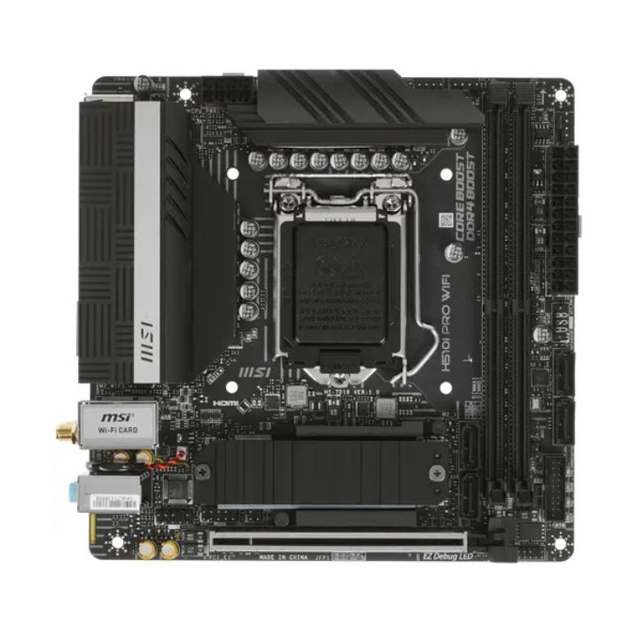купить Материнская плата MSI H510I PRO WIFI LGA1200 iH510 2xDDR4 4xSATA3 M.2 HDMI DP mATX в Алматы
