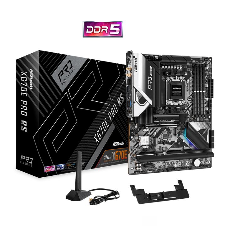 купить Материнская плата ASRock X670E PRO RS AM5 4xDDR5 6xSATA3 5xM.2 HDMI DP ATX в Алматы