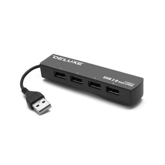 купить Расширитель USB, Deluxe, DUH4009B, 4 Порта, USB 2.0 Hi-Speed, Чёрный в Алматы