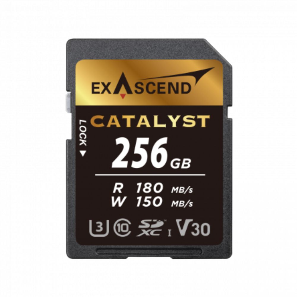 купить Карта памяти SD Exascend Catalyst, 256Gb, SDXC I, UHS-I (V30), R180/W150&nbsp;EX256GSDU1 в Алматы