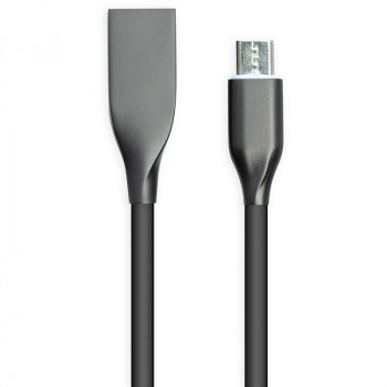 купить Кабель PowerPlant USB - microUSB, 1м, силикон, черный в Алматы