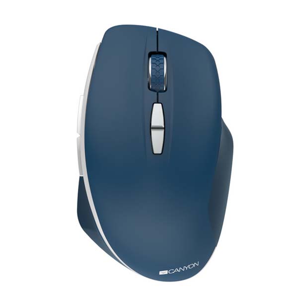 купить Canyon  2.4 GHz  Wireless mouse ,with 7 buttons, DPI 800/1200/1600, Battery: AAA*2pcs,Blue,72*117*41mm, 0.075kg в Алматы