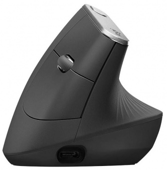 купить Мышь беспроводная Logitech MX Vertical (400-4000 dpi, Bluetooth, 2.4 GHz/USB-ресивер (Logitech Unifying®), 4 настраиваемые кнопки, перезаряжаемая литий-полимерная батарея (240 мА·ч)) в Алматы