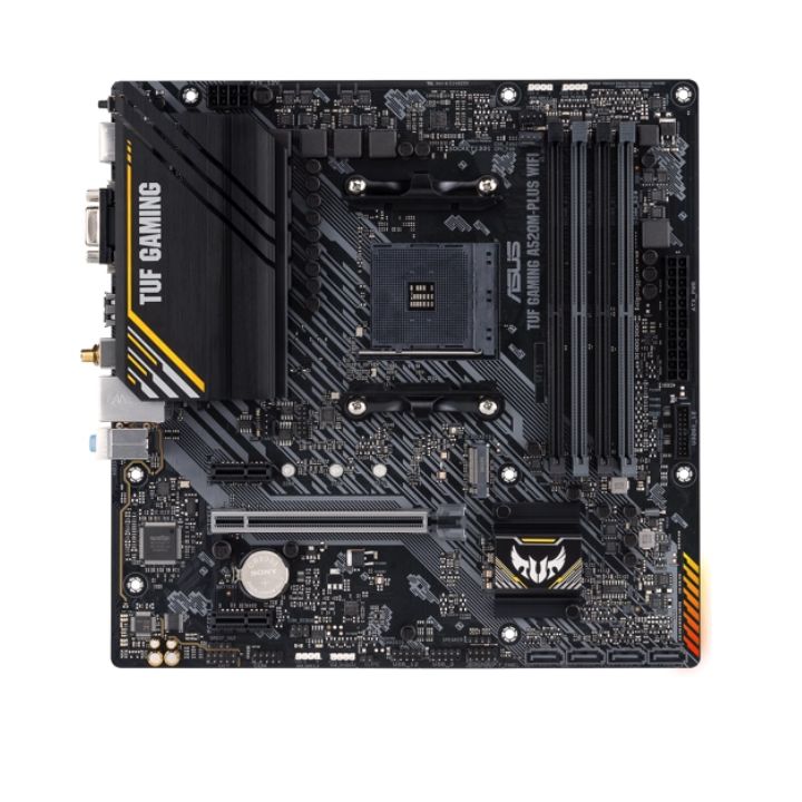 купить Материнская плата ASUS TUF GAMING A520M-PLUS WIFI AM4 4xDDR4 4xSATA3 RAID M.2 D-Sub HDMI DP mATX в Алматы
