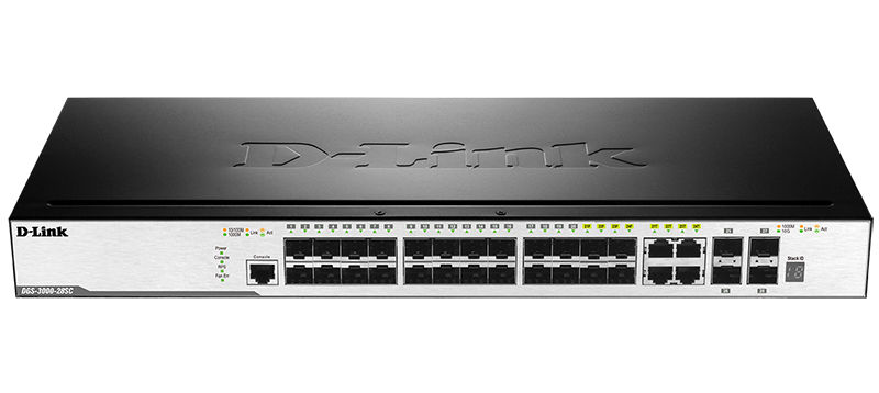 купить D-Link DGS-3000-28SC Управ-й  20 портов SFP + 4 комбо-портами 1000Base-T/SFP +  2 порт 10G SFP+ /  в Алматы