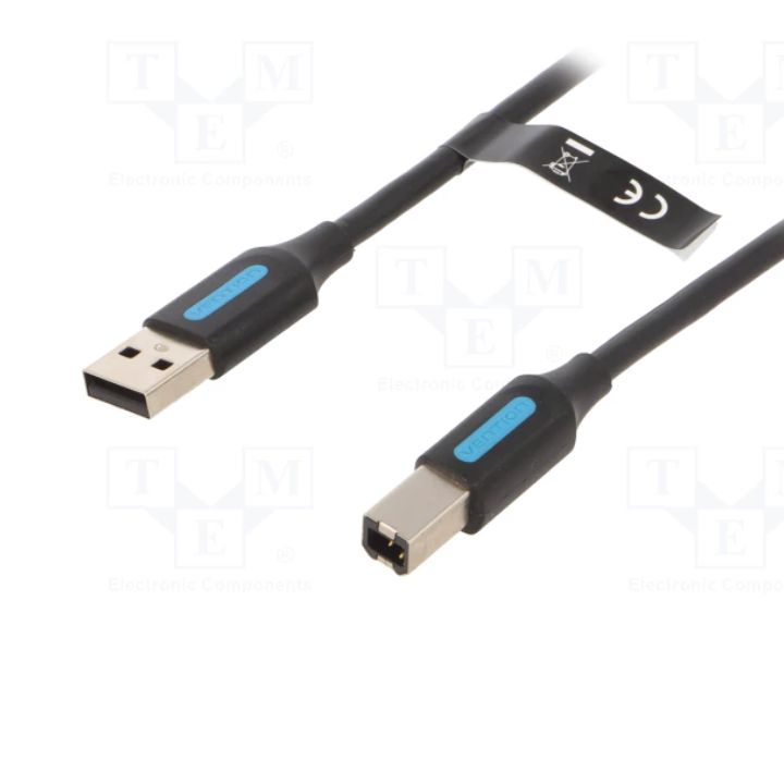 купить Кабель Vention USB 2.0, A Male to B Male, 2m Black, PVC type в Алматы