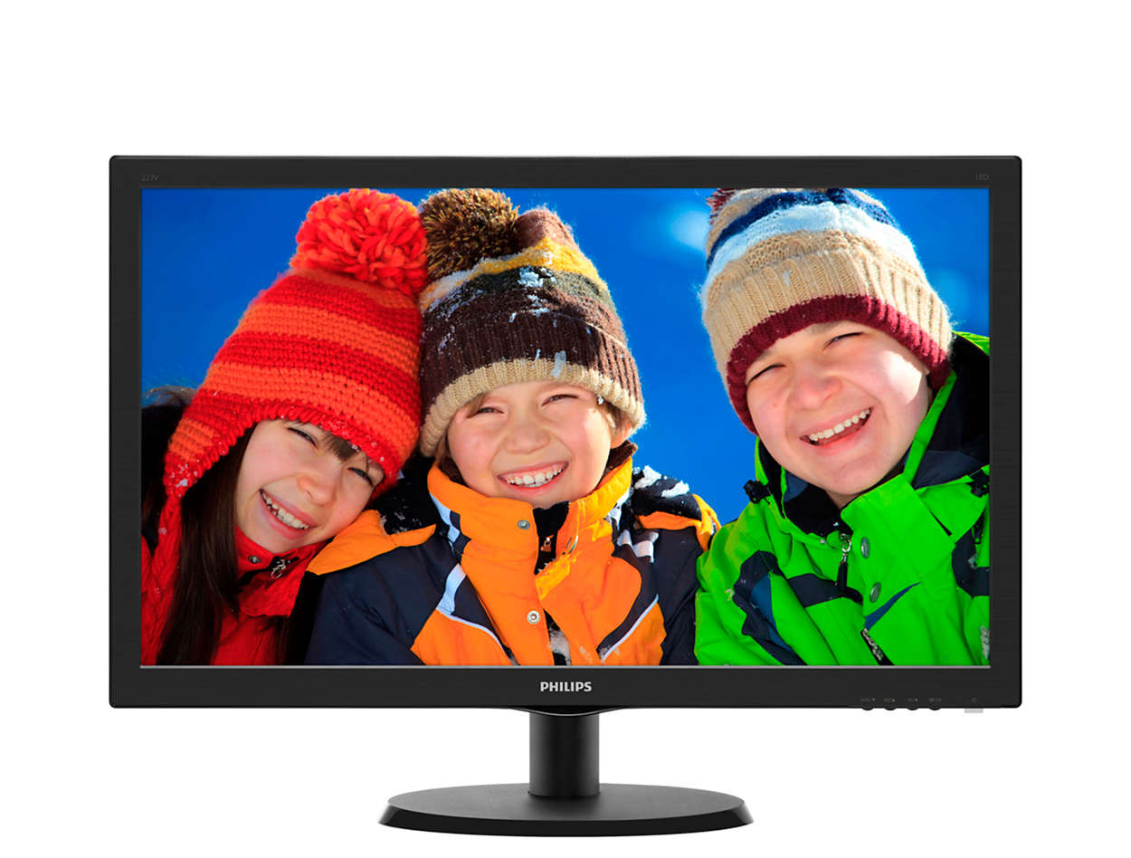 купить Monitor Philips 223V5LSB2 *21,5 TN LED/FHD/1920x1080/200кд/м/90-65/VGA/Black в Алматы