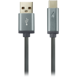 купить CANYON UC-6 Type C USB 2.0 standard cable with LED indicator, Power & Data output, 5V/9V 2A, OD 3.8mm, PVC Jacket, 1m, drak grey, 0.03kg в Алматы