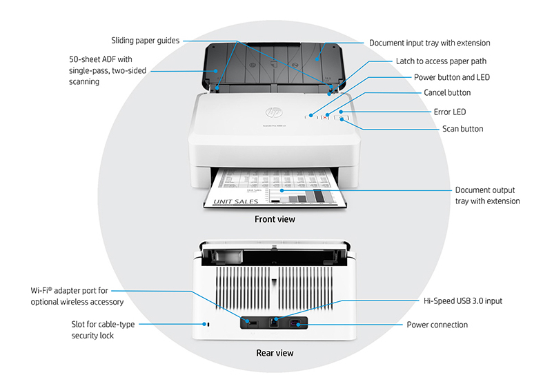 Сканер HP ScanJet Pro 3000 S3 Sheet-Feed Scnr (A4), L2753A купить в Алматы