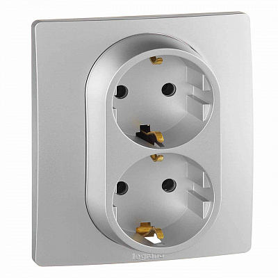 купить Legrand 672423 Розетка 2X2К+З АЛЮ ETIKA /  в Алматы