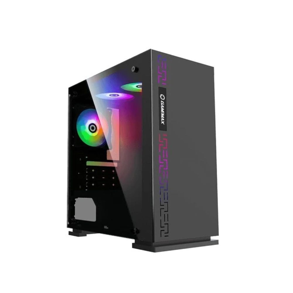 купить Корпус Gamemax Dark Ranger H605-TR 2*3,5 2*2,5 4слота  VGA340мм CPU155мм Сталь 0,6мм, ATX, 1хFAN12CM ATX Черный (Gamemax Dark Ranger) в Алматы