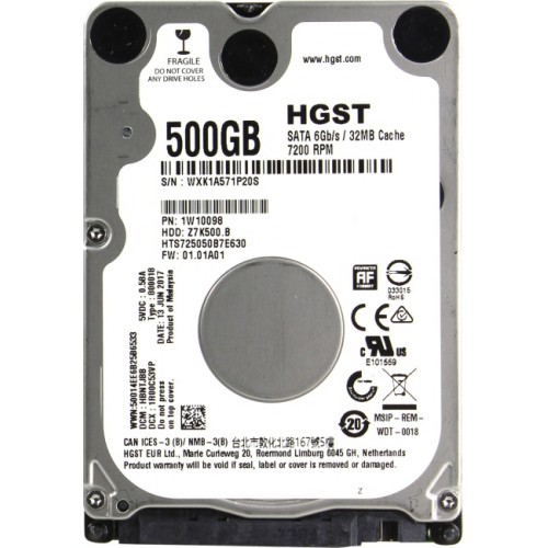 купить Жесткий диск для ноутбука Hitachi 500Gb, 32Mb, 7200rpm, 2.5*, SATA 6Gb/s, Travelstar Z7K500.B, тонкий HDD (7мм) для ультрабуков                                                                                                                            в Алматы