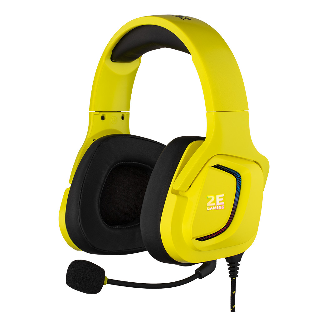 купить Гарнитура игровая 2E GAMING HG340 RGB USB 7.1 Yellow в Алматы