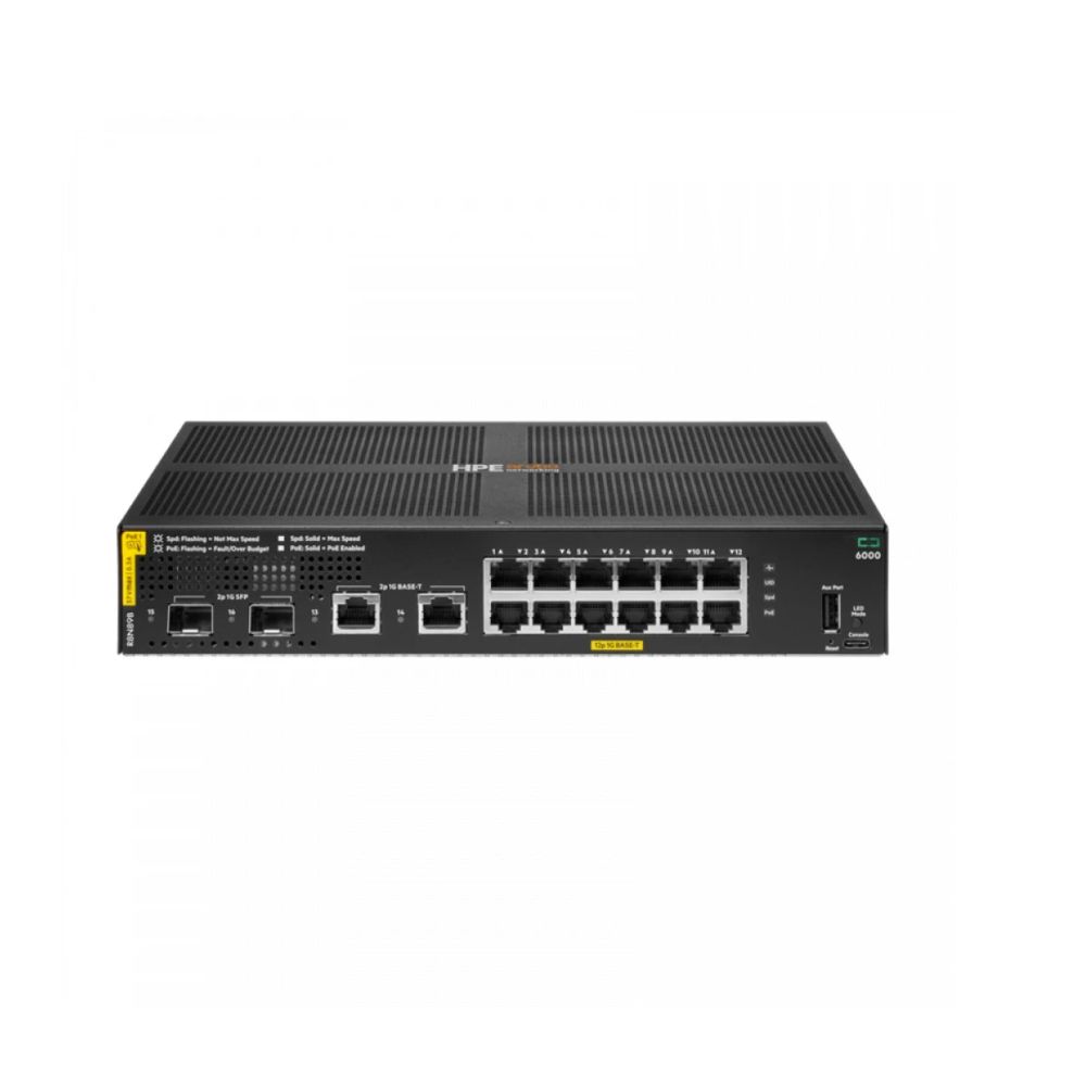 купить Коммутатор HPE Aruba Networking CX 6000 12p 10M/100M/1G Class4 PoE 2p SFP 1G 139W Switch (R8N89B#ABB) в Алматы