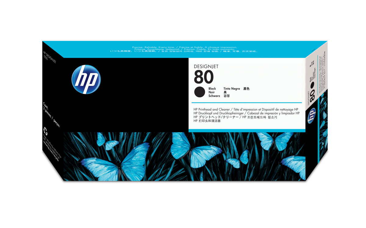 купить Картридж струйный HP C4820A, №80 Черный, для HP DesignJet 1000/1000+ семейства в Алматы