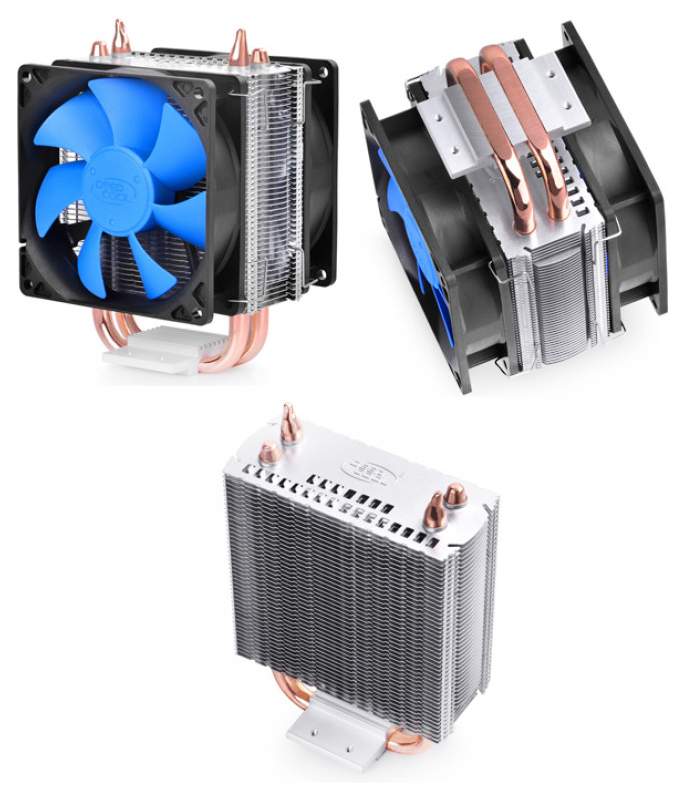 купить Кулер для процессора, Deepcool, ICE BLADE 200M DP-MC8H2-IB200M, Intel 2011/1366/115х/775 и AMD AM4/AM3 /AM3/AM2 /AM2/FM2 /FM2/FM1, 130W, 2*92мм, 2200±10%/900- 2200±10% об/м, 42.95CFM, 17.8~30.1dB(A), 4pin, 103х94х135мм, Чёрный в Алматы