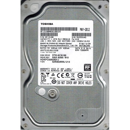 купить Жесткий диск HDD 1Tb TOSHIBA SATA 6Gb/s 7200rpm 32Mb 3.5* DT01ACA100                                                                                                                                                                                       в Алматы