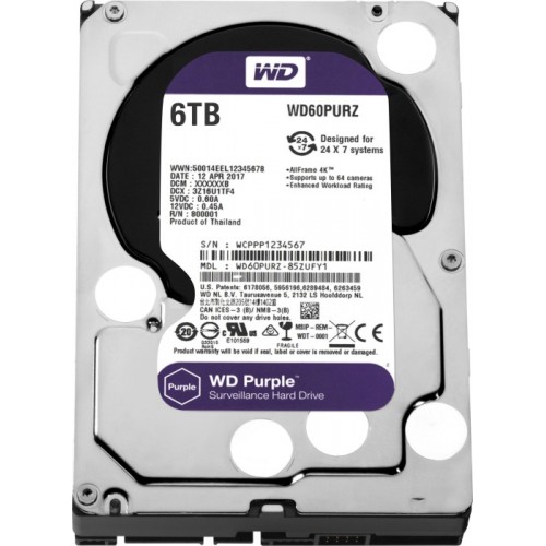 купить Накопитель на жестком магнитном диске WD Purple™ WD62PURX 6ТБ 3,5*(SATA-III) для видеонаблюдения в Алматы