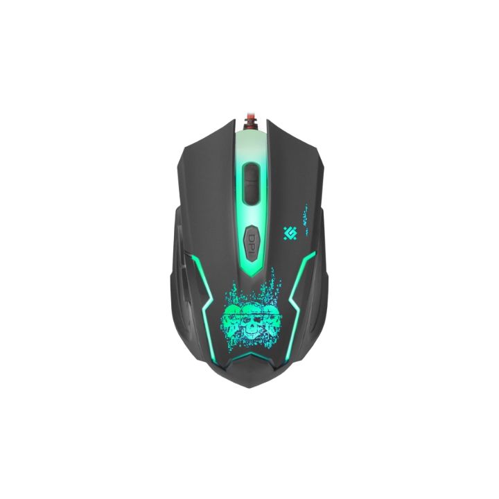 купить Мышь проводная игровая оптическая Defender Skull GM-180L (черный),USB, 6 кн. + колесо, , + КОВРИК! в Алматы