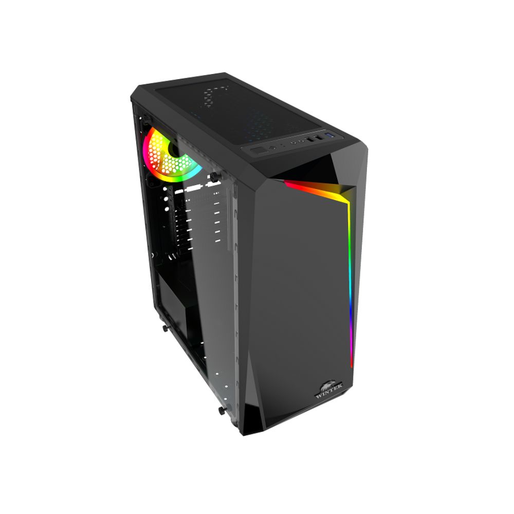 Купить Корпус Wintek Crystal D533-B TG, Midi Tower, ATX, Black, 1x3.5*/1x2.5*, 3xUSB в Алматы