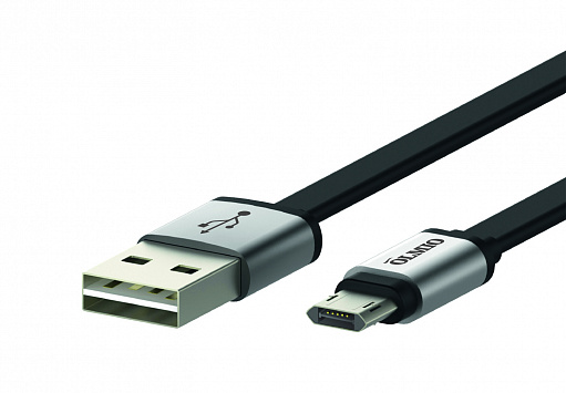 купить Кабель OLMIO USB 2.0 - microUSB, 1м, 2.1А, двухсторонний, плоский в Алматы