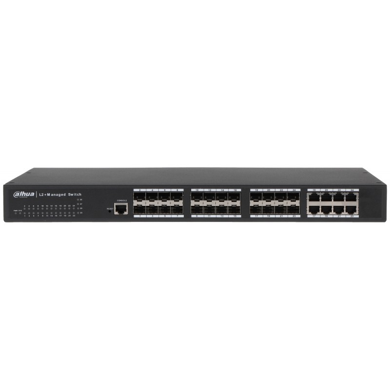 купить Коммутатор, Dahua, DH-PFS5924-24X, 19-дюймовый стоечный, 16 портов 1000M SFP   8 комбо-портов 1000BASE-T/SFP, Управляемый (L2 ), Корпус металл, 1U в Алматы