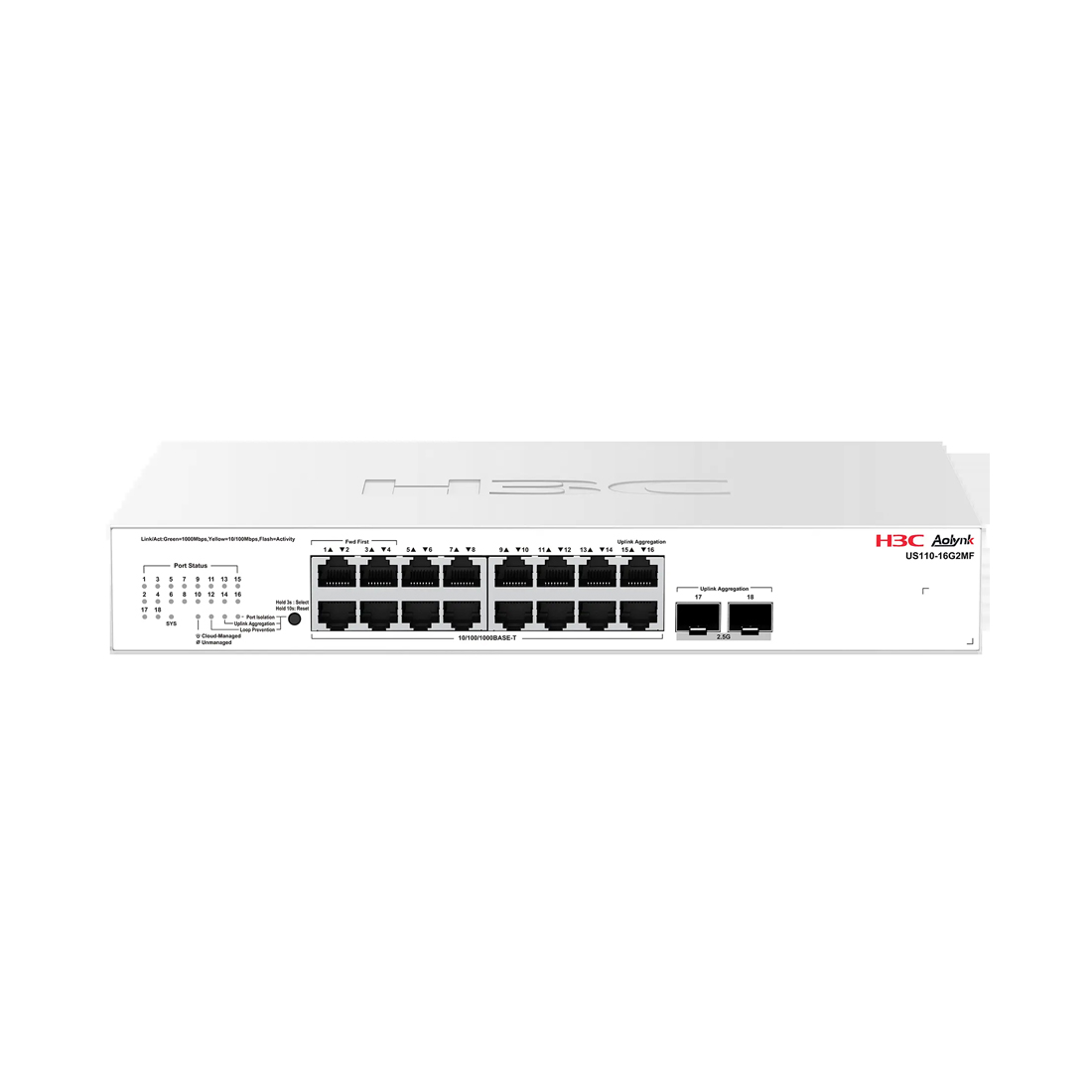 Купить Коммутатор H3C Aolynk US110-16G2MF в Алматы