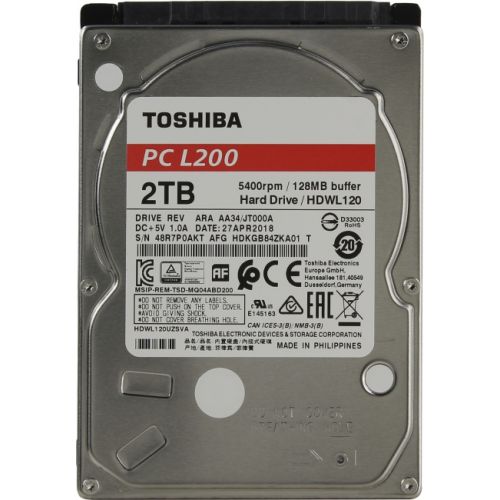 купить Жесткий диск TOSHIBA HDWL120UZSVA/HDKGB84ZKA01T L200 Mobile 2ТБ 2,5* 5400RPM 128MB SATA-III в Алматы