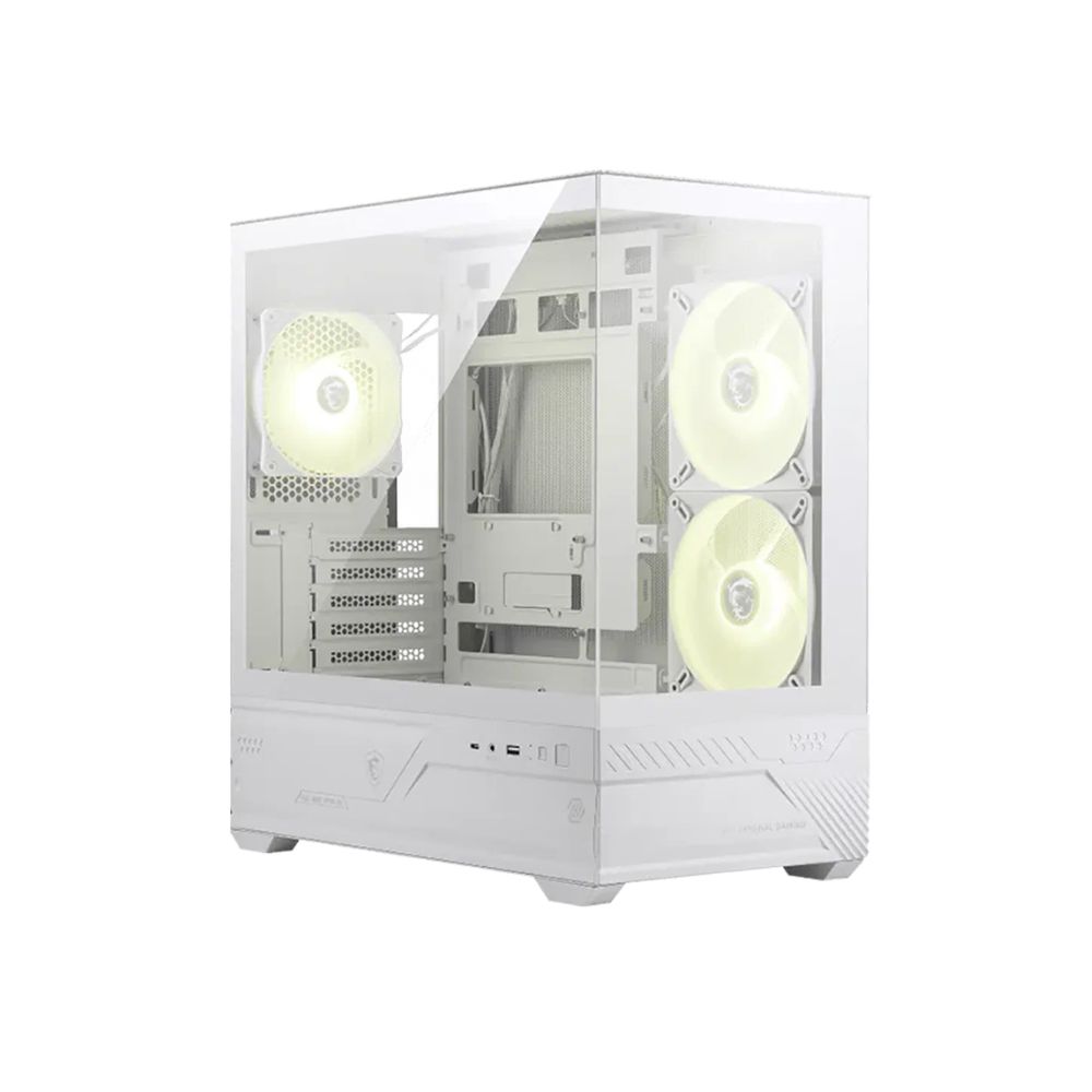 Купить Компьютерный корпус MSI MAG PANO M110R WHITE mATX/Mini-ITX, 1xUSB-A, 1xType-C, 1xAudio, 1xMic, mATX в Алматы