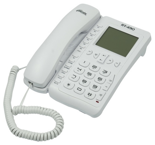 купить Телефон проводной Ritmix RT-490 белый в Алматы