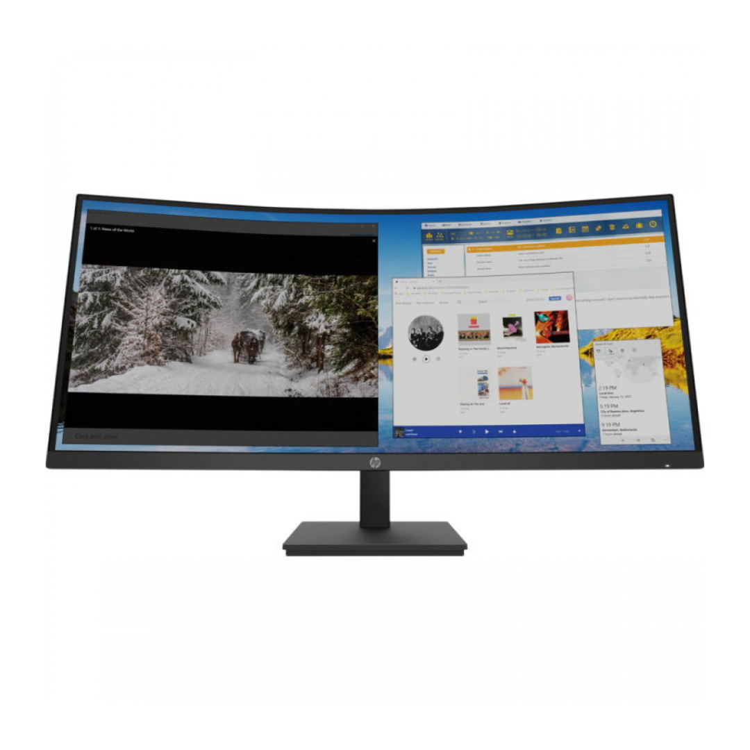 купить Монитор HP M34d WQHD Curved|34" VA|21:9|3440x1440/60Гц|250cd/m2|3.5K:1|178/178|5ms|DP|HDMI|Type-C|USB Hub|3yw|Blk в Алматы