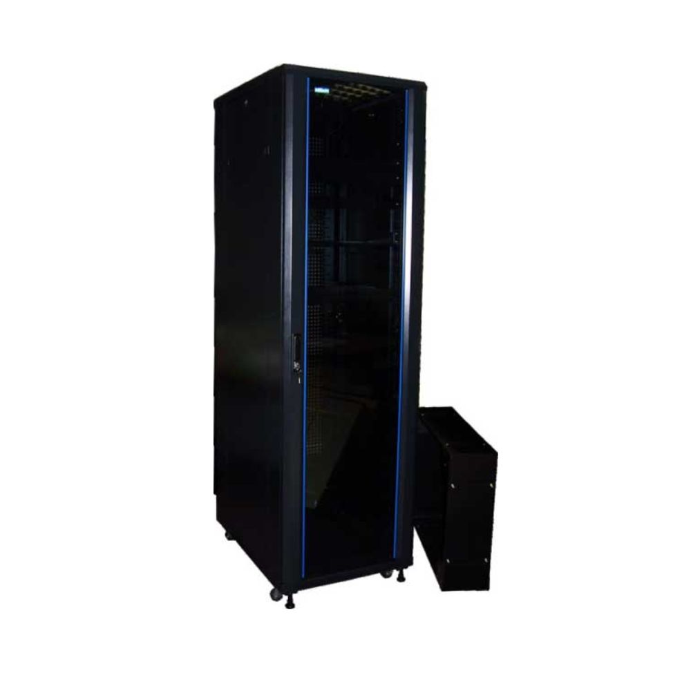 Купить Шкаф 19* Business, 18U 600x600, черный, передняя дверь стекло, задняя дверь распашная металл в Алматы