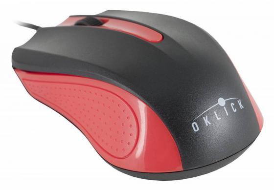 купить Мышь Oklick 225M черный/красный оптическая (1200dpi) USB (2but) в Алматы