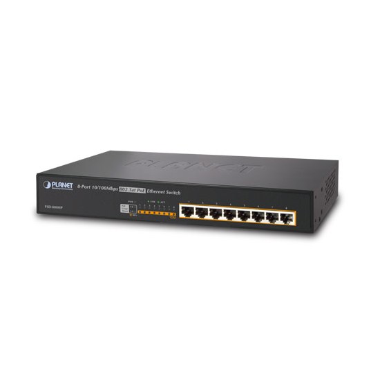 купить Коммутатор, Planet, FSD-808HP, Настольный, 8 портов 10/100M RJ45, Корпус металл, PoE в Алматы