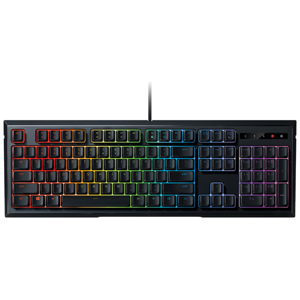 купить Клавиатура, Razer, Ornata Chroma, RZ03-02040700-R3R1, Игровая, Механическо-мембранная, Программируемые клавиши, Подсветка Chroma из 16,8 млн. оттенков, Подставка для запястий, USB, Размер: 224*463*31 мм., Анг/Рус, Чёрный в Алматы