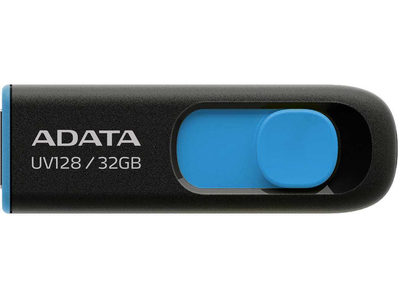 купить ADATA UV128, 32GB, UFD 3.1, Black/blue (AUV128-32G-RBE) /  в Алматы