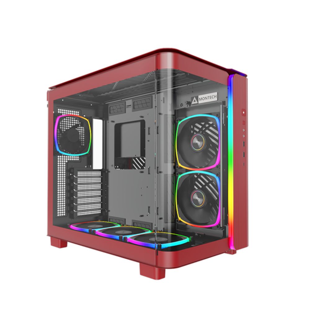 Купить Корпус Montech KING 95 PRO (Red) ATX/Micro-ATX/Mini-ITX 2xUSB3.0 1xType-C 1xAudio 1xMic Красный в Алматы