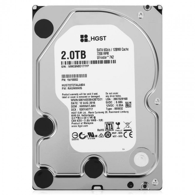 купить Жесткий диск HDD 2Tb WD ULTRASTAR DC HA210 128MB 7200RPM SATA3 ULTRA 3,5* HUS722T2TALA604.  в Алматы