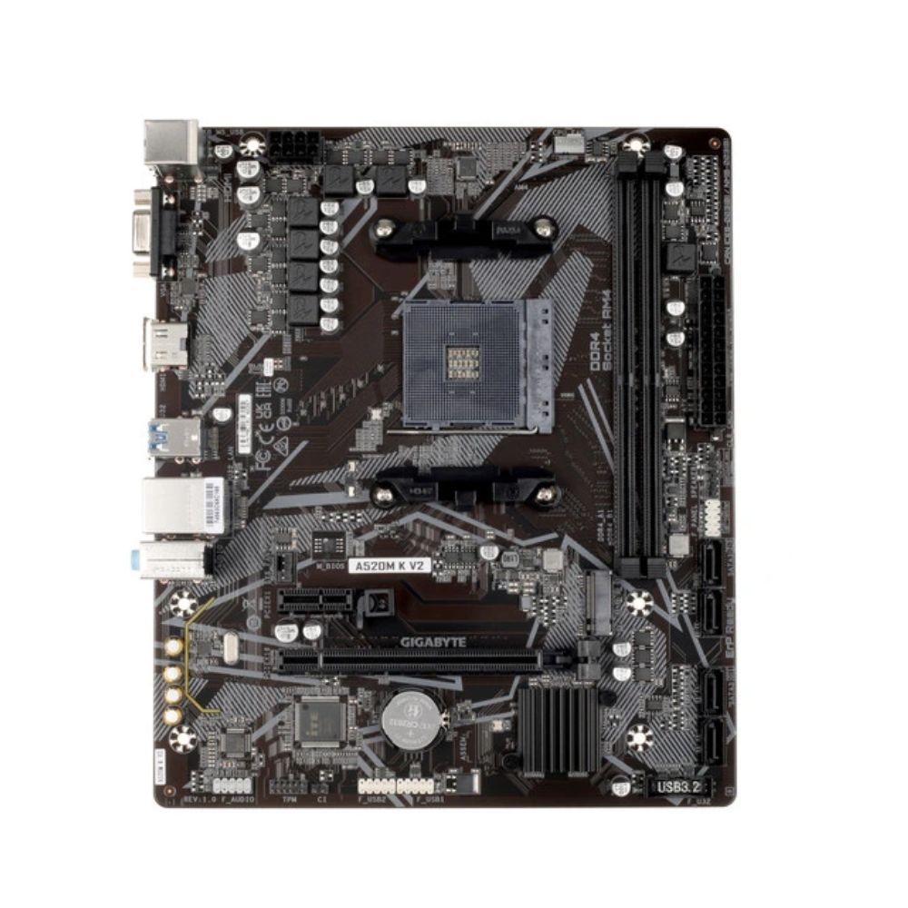 Купить Матплата Gigabyte A520M K V2, AM4, mATX, 2DDR-4, 1xPCI-Ex16, 4SATA, 1xM.2, HDMI, 12USB в Алматы