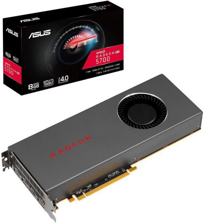 купить Видеокарта ASUS RX 5700, RX5700-8G, RDNA 7nm, 8Gb/256bit, GDDR6, HDMI, 3xDP 1.4, BOX в Алматы