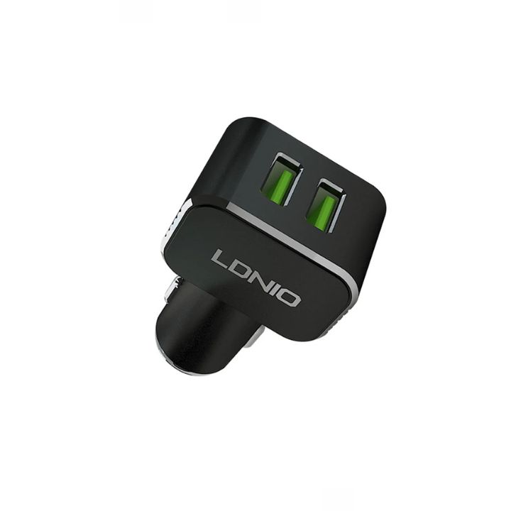 купить Автомобильное зарядное устройство LDNIO C306 2*USB-A 18W 5V-3.6A Auto Type-C Чёрный в Алматы